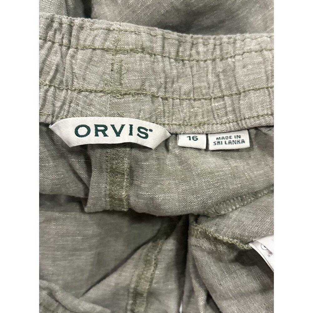 Orvis Linen Blend Shorts Lot 2 Size 16 Elastic Waist Casual Summer - Picture 11 of 12